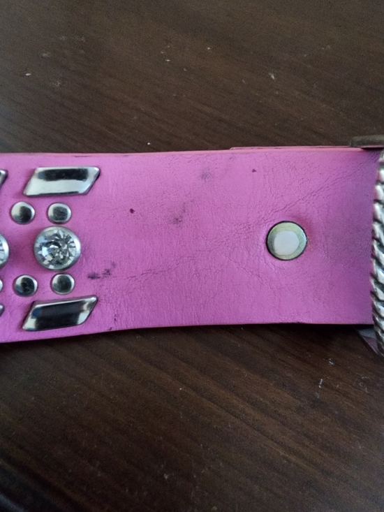 Pink Western Bling Studded Genuine Leather Belt Ornate Silver Buckle XXL 47\